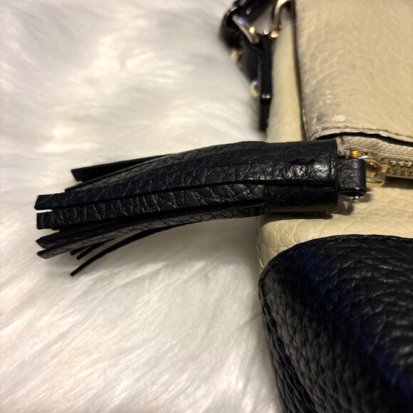 KATE SPADE Southport Ave Maria Leather Crossbody Bag Tan & Black With Care Book - Picture 3 of 14